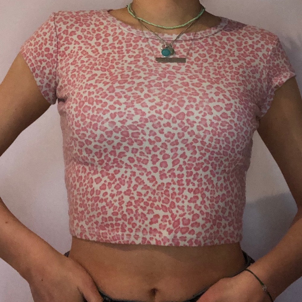 Pink Cheetah Crop Top